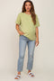 Light Blue Distressed Knee Maternity Straight Leg Jeans