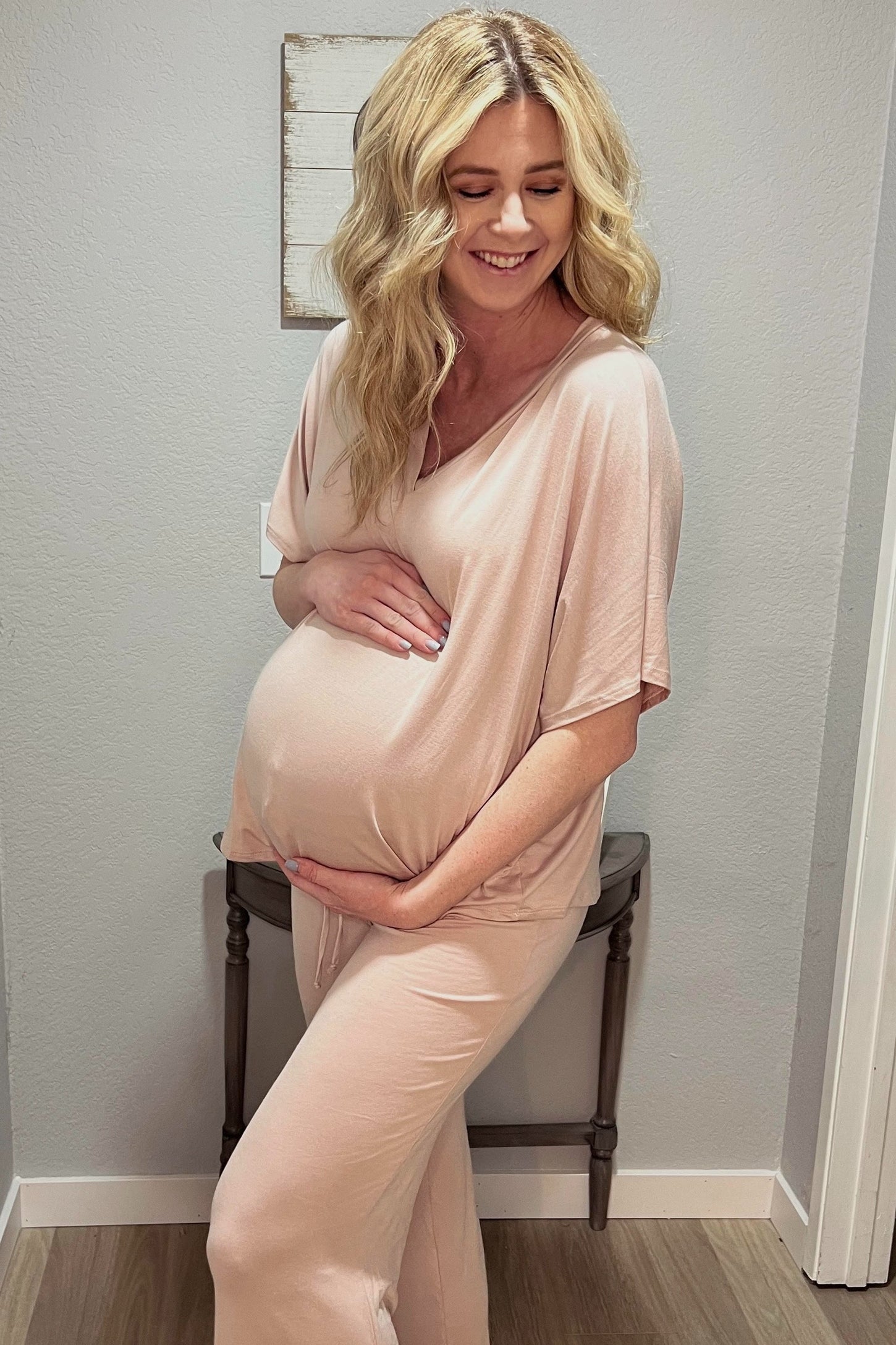 Taupe Cropped Pant Maternity Set