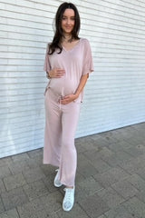 Taupe Cropped Pant Maternity Set