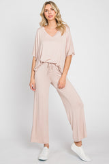 Taupe Cropped Pant Maternity Set