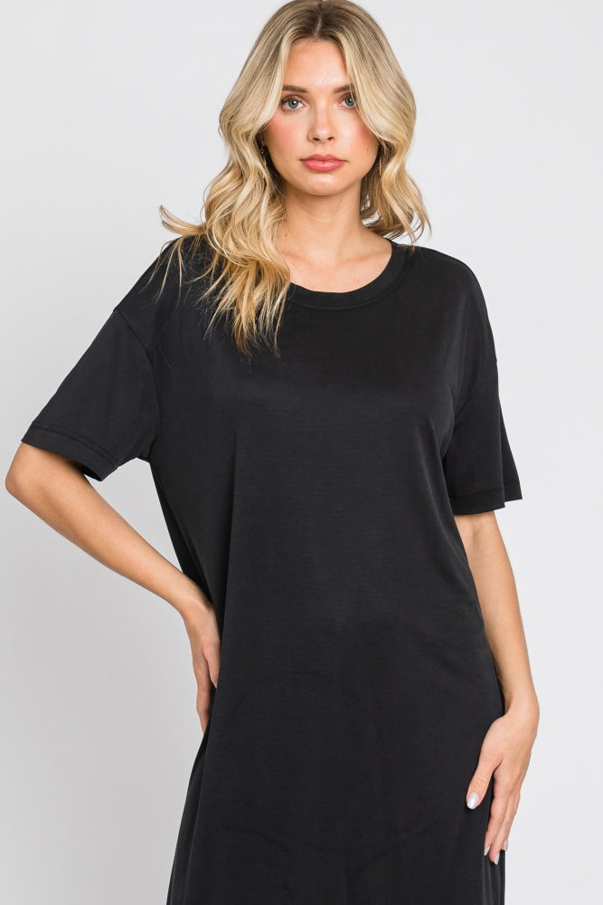 Black Midi T-Shirt Dress