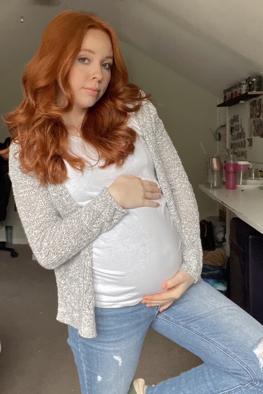 Blue Distressed Raw Hem Maternity Jeans