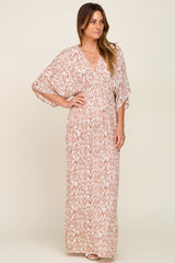 Ivory Double V Short Sleeve Maxi Dress