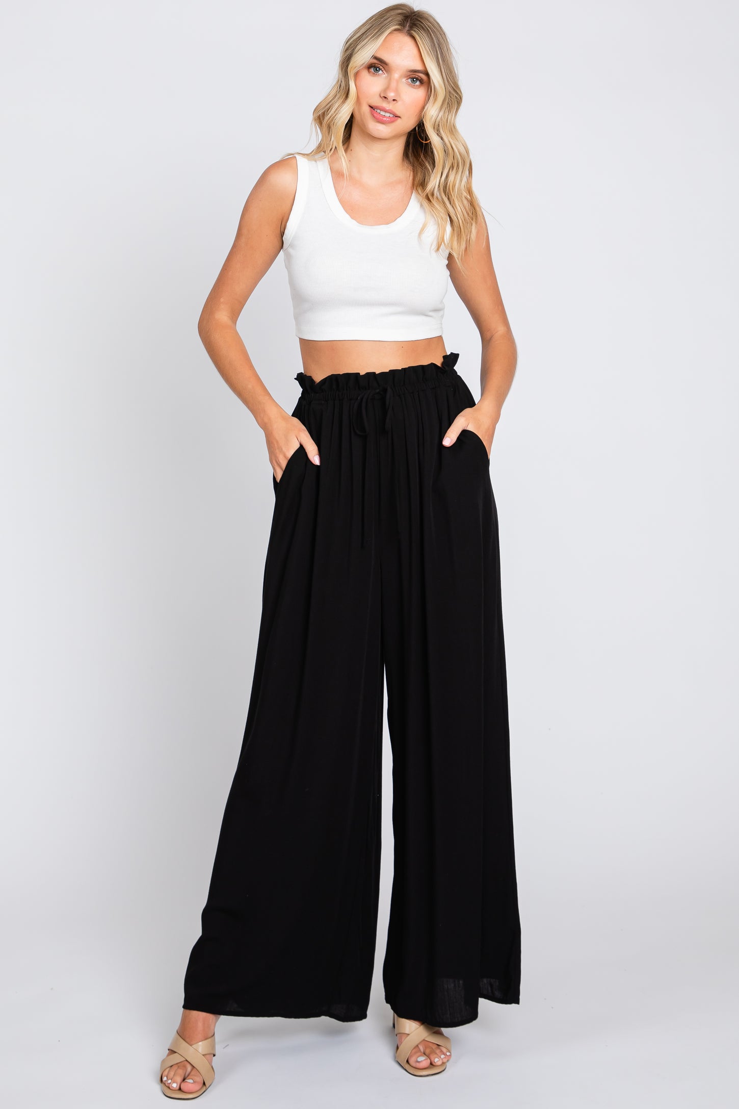 Black Wide Leg Maternity Pants