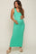 Mint Sleeveless Ribbed Maternity Maxi Dress