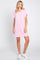 Light Pink Ribbed Front Pocket Dolman Short Sleeve Dress