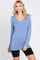 Blue Fitted Long Sleeve Top