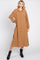 Camel Button Down Collared Maxi Dress