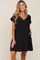 Black Striped Pocketed Maternity Dress