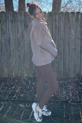 Mocha Colorblock Fleece Maternity Shirt Jacket