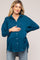 Dark Teal Striped Button Up Maternity Top