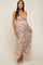 Mocha Leaf Print Front Tie Maternity Maxi Dress