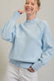 Light Blue Knit Long Sleeve Mock Neck Top