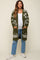 Olive Print Fuzzy Maternity Cardigan