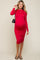 Fuchsia Red Ruched Maternity Fitted Dress