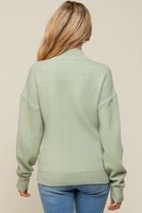 Mint Sequin Knit Mock Neck Maternity Sweater