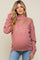 Mauve Sequin Knit Mock Neck Maternity Sweater