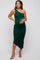 Forest Green Ruched Asymmetrical Maternity Maxi Dress