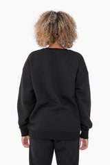 Black Soft Knit Fleece Lined Sweatshirt