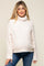 Cream Ribbed Boucle Knit Turtleneck Maternity Sweater