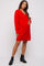 Red V-Neck Oversized Maternity Sweater Dress