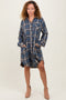 Blue Plaid Button Down Raw Hem Dress