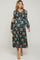 Teal Floral Long Sleeve Maternity Maxi Dress