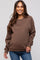 Brown Pullover Maternity Terry Crewneck