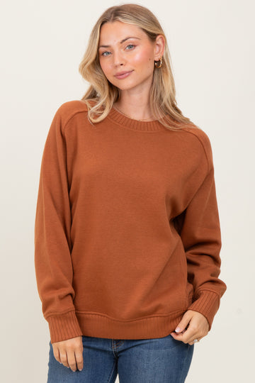Camel Pullover Terry Crewneck