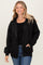Black Front Zipper Hooded Sweater