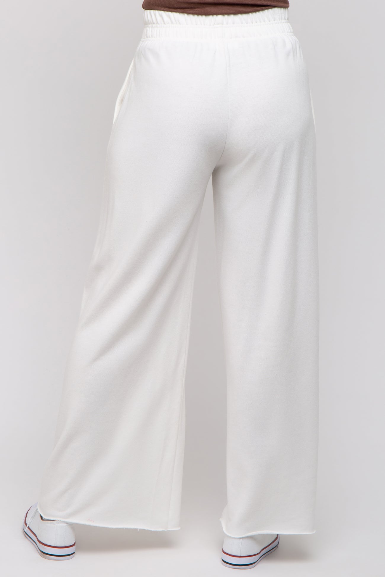 Ivory Soft Fleece Wide Leg Lounge Pants