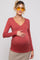 Rust V-Neck Long Sleeve Maternity Top