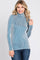 Teal Ribbed Turtleneck Top