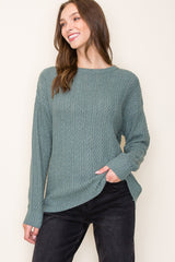 Olive Pattern Knit Maternity Sweater