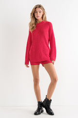 Red Sweater Short Set