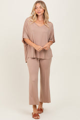Mocha Cropped Pant Set