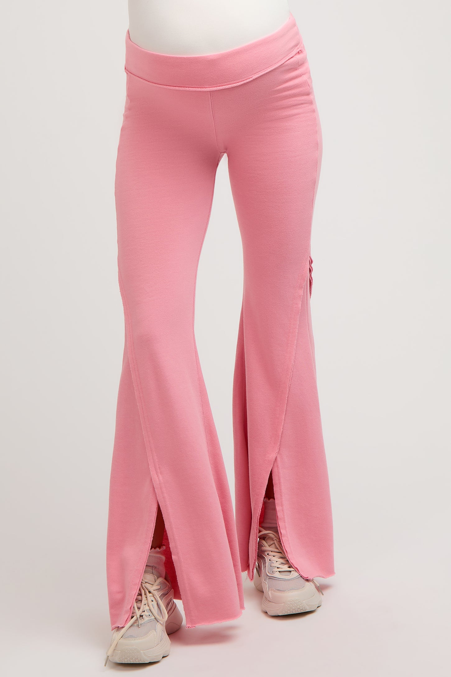 Pink Terry Flare Maternity Lounge Pants