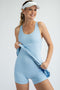 Light Blue Tennis Racerback Romper Dress
