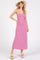 Fuchsia Floral Sleeveless Midi Dress