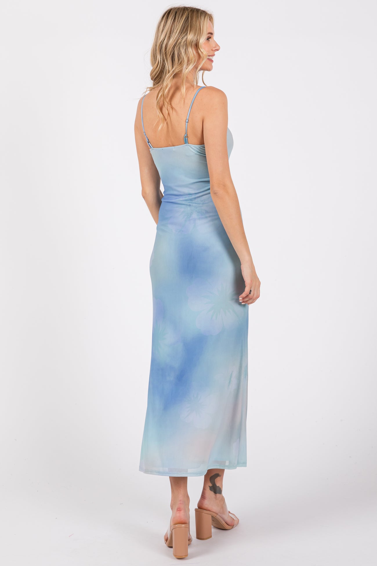 Light Blue Tie Dye Maxi Dress