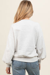 Heather Gray Long Sleeve Maternity Crewneck