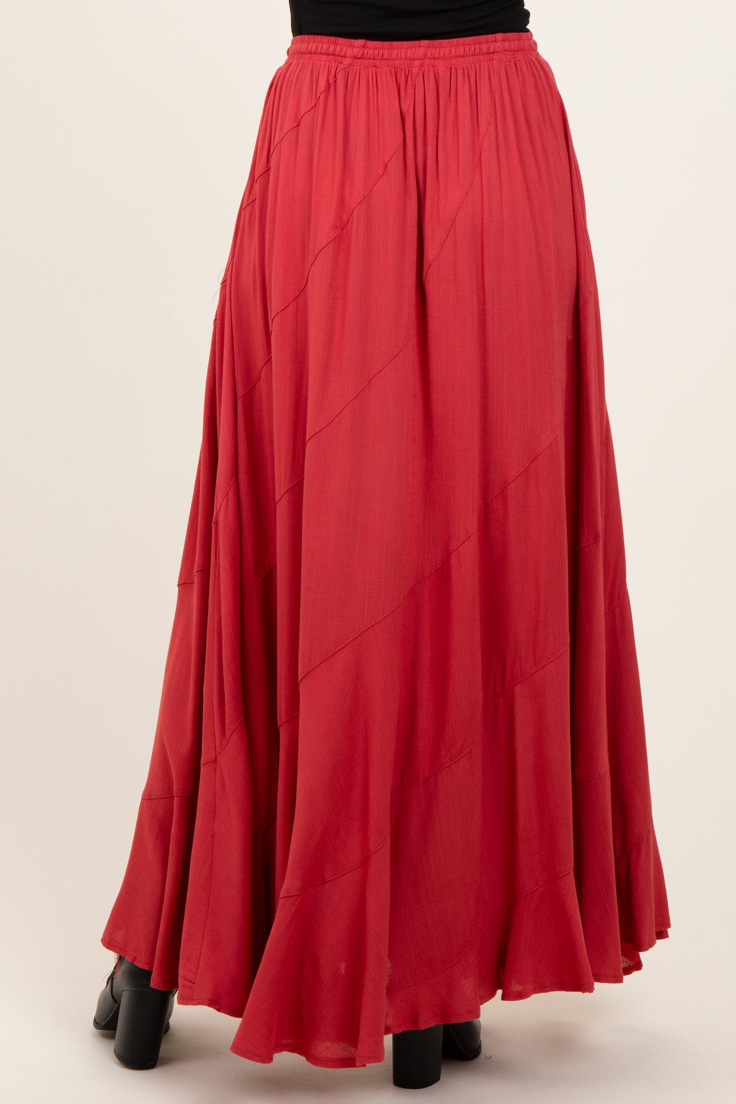 Red Tassel String Maxi Skirt