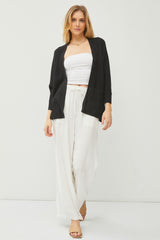 Black Knit Dolman Sleeve Cardigan