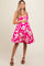 Fuchsia Floral Wrap Top Accent Maternity Dress