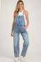 Blue Denim Front Pocket Maternity Overall