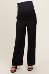 Black Wide Leg Maternity Trousers