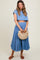 Blue Chambray Crop Top and Skirt Maternity Set