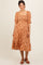 Rust Square Neck Smocked Maternity Dress