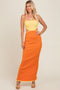 Yellow Orange Colorblock Fitted Maxi