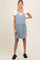 Blue Chambray Front Pocket Maternity Dress